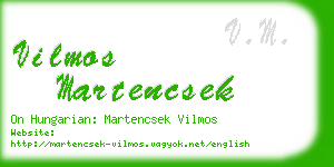 vilmos martencsek business card